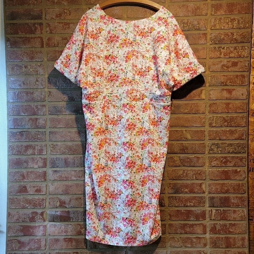 🌺🌸ALEXIA ADMOR JACQUELINE DOLMAN SLEEVE SHEATH 1x - Picture 3 of 7